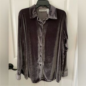 Carolyn Taylor Velvet Shirt, Size L